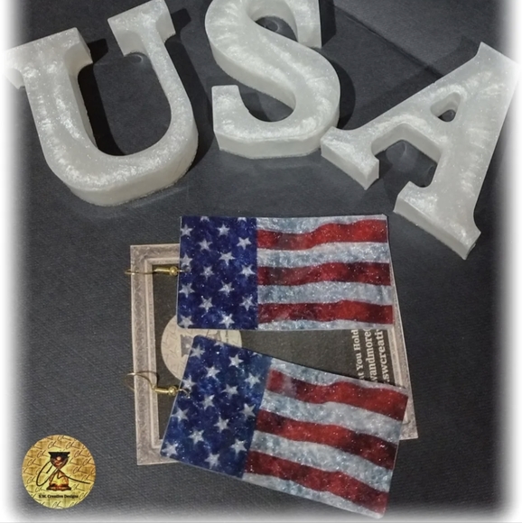 American Flag Earrings - Picture 3 of 3